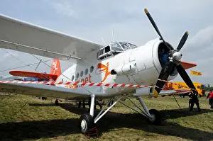 Mens Prints: PZL Antonov An-2 biplane during exhibit in Warsaw, Poland