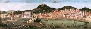 Q3516299. Tavola Strozzi, view of the city of Naples in Italy from the sea