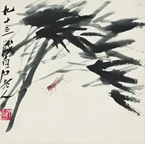 Qi Baishi Ink Painting of Flowers and Birds