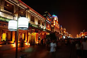 Street Light Prints: Qianmen Street at night, Dashilan Shopping Street, Beijing, China