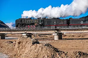 Tourism Industry Prints: QJ 2-10-2 steam locomotives 7038 on the Jitong Railway