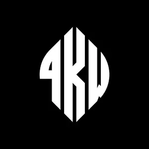 Capital Letters Prints: QKW circle letter logo design with circle and ellipse shape