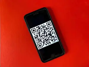 Cell Phone Prints: QR code on a mobile phone screen
