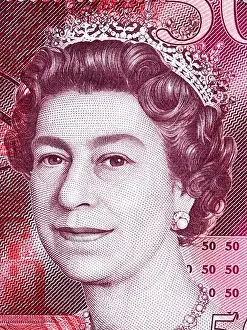 Elizabeth Prints: Queen Elizabeth II portrait from English money