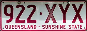 Numberplate Prints: Queensland Number Plate, Australia