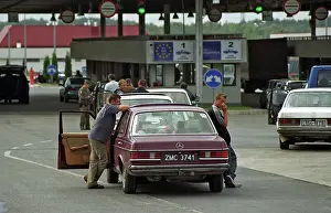 Passport Prints: Queue of cars waiting at the Polish-Ukrainian border crossing, Korczowa, Poland