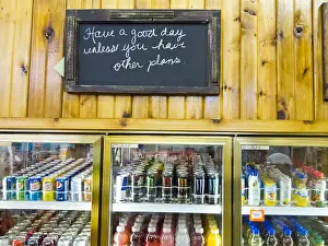 Ski Resort Prints: Quirky sign over the soda case in Beaver Mines General store