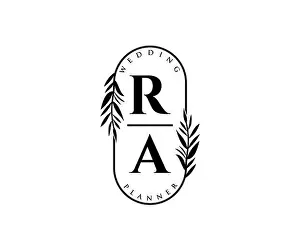 Bohemian Prints: RA Initials letter Wedding monogram logos collection