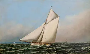 Seafaring Prints: Racing Yacht MAYFLOWER 1886 46 Antonio Jacobsen - Racing Yacht MAYFLOWER (1886)