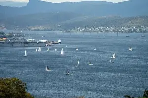 racing yachts on the river derwent in hobart tasmania
