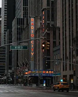 Radio city street view in winter in New York City