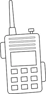 Walkie Talkie Prints: Radio Walkie Talkie Isolated Coloring Page