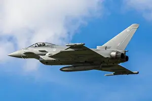 Typhoon Prints: The RAF Typhoon performs a low flyover at Liverpool airport prior to landing