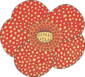 Zentangle Prints: Rafflesia tropical flower vector isolated element