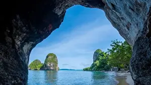 Blue Island Prints: Railay Beach Krabi Thailand, the tropical beach of Railay Krabi