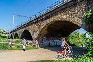 Cyclists Prints: Railway arches used by A.V. Roe to assemble the Roe 1 triplane
