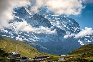 Panorama Peak Prints: Railway track from Kleine Scheidegg through tunnels in Eiger and Monch to Jungfraujoch