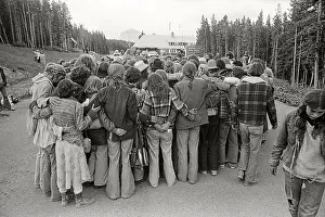 Cuddle Prints: The Rainbow Family gathers at the Chief Mountain International Border Crossing between Alberta