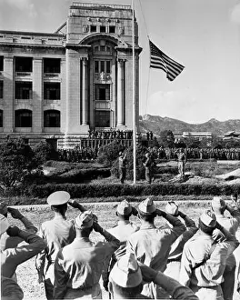 Raising Prints: Raising the United States Flag after the Surrender of Japanese Forces in Southern Korea