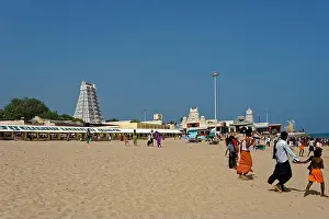 Hindu Temple Prints: Raja gopuram or Western tower of Thiruchendur Murugan temple