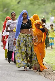 Appeal Prints: Rajasthani ladies making their way towards a temple at Ranthambhore fort