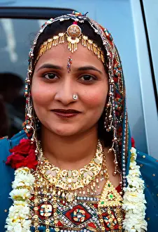 Villager Prints: Rajasthani marwari woman in traditional dress ; Jodhpur ; Rajasthan ; India NO MR