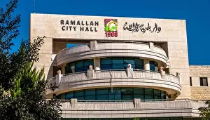 West Bank Prints: Ramallah City Hall in the Old Down district of the Palestine capital city