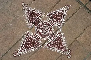 Rajastan Prints: Rangoli Chamunda Devi Temple Meherangarh Jodhpur Rajasthan