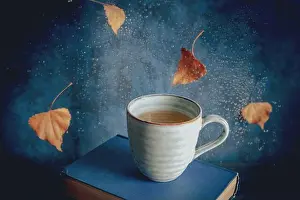 Melancholy Prints: Reading in autumn, a still life with a cup of tea