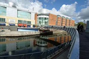 European Culture Prints: Reading, Oracle shopping centre with bridge over River Kennet
