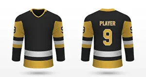 Hockey Prints: Realistic sport shirt Pittsburgh Penguins