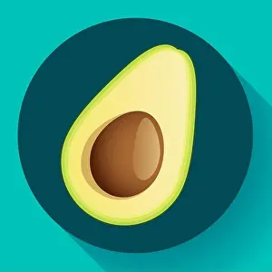 Avocado Prints: Realistic vector avocado icon illustration. Cut avocado icon flat