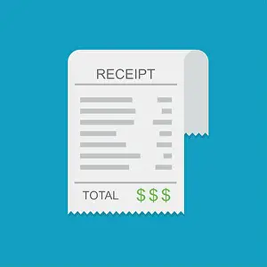 Receipt Prints: Receipt vector icon in a flat style