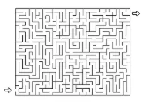 Decisions Prints: Rectangle labyrinth with entry and exit