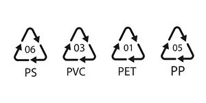 Garbage Prints: Recycling Sign Icons Complete Collection