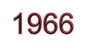 1966 Prints: red 1966 number 3d effect white background