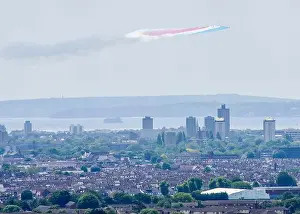 Hawk Prints: Red Arrows Fly past over Portsmouth to celebrate 80th Anniversary of D Day