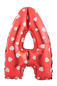 Inflatable Prints: Red color letter A made of inflatable balloon