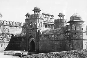 Forts Prints: Red Fort Delhi Gate, old vintage 1900s picture, Delhi, India, Asia, 1913