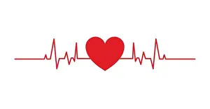 Cardio Prints: Red heart beat isolated on white background