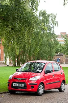 Hatchback Prints: Red Hyundai i10 city car