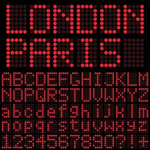 Scoreboard Prints: Red LED Letters and Numbers