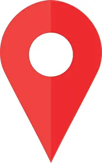 Graphic Element Prints: red pin street point flat clipart vector