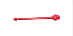 Bait Prints: Red plastic fishing fish hook remover disgorger for Snelled Fish Hook Remover Tool Isolated on white background with