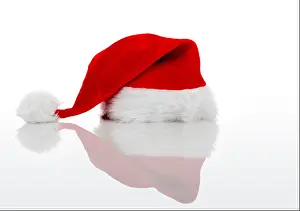 Chris Prints: A red Santa hat isolated on white background