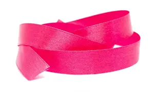 Curled Prints: red satin ribbon isolated on white background
