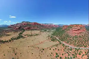 Aerial Picture Prints: A Red Sedona Canyon captured from an Aerial Drone at an altitude of 40 meters