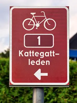Pictogram Prints: Red sign with pictogram bicycle