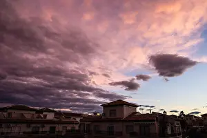 White Cloud Prints: Red Sky at Night view from balcony in Spain