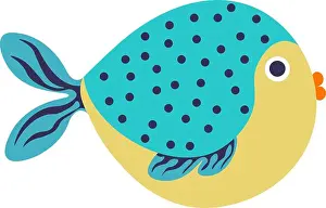 Natural Color Prints: Reef creature, aquarium pet or tropical exotic colorful fish with gills and fin